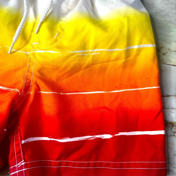 Koala Kids Boys 18M Orange & Yellow Stripe Swim Trunks - Picture 7 of 9